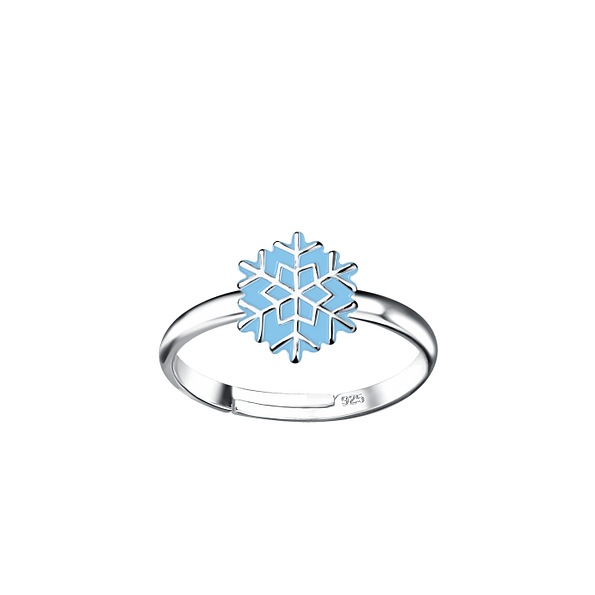 Wholesale Sterling Silver Snowflake Adjustable Ring - JD17942