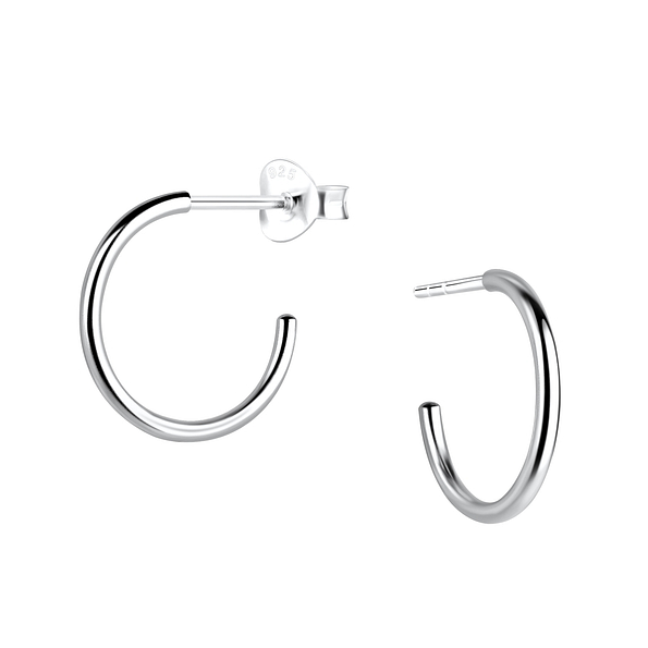 Wholesale Sterling Silver Half Hoop Ear Studs - JD19596