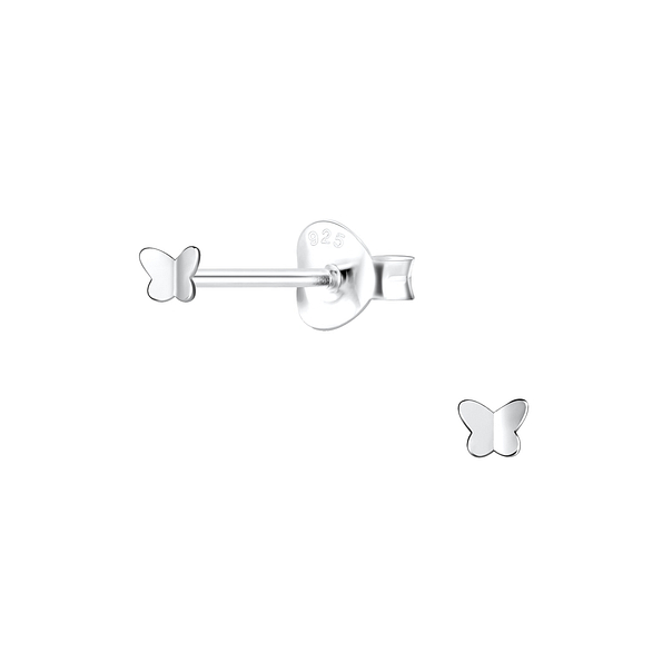 Wholesale Sterling Silver Butterfly Ear Studs - JD19597