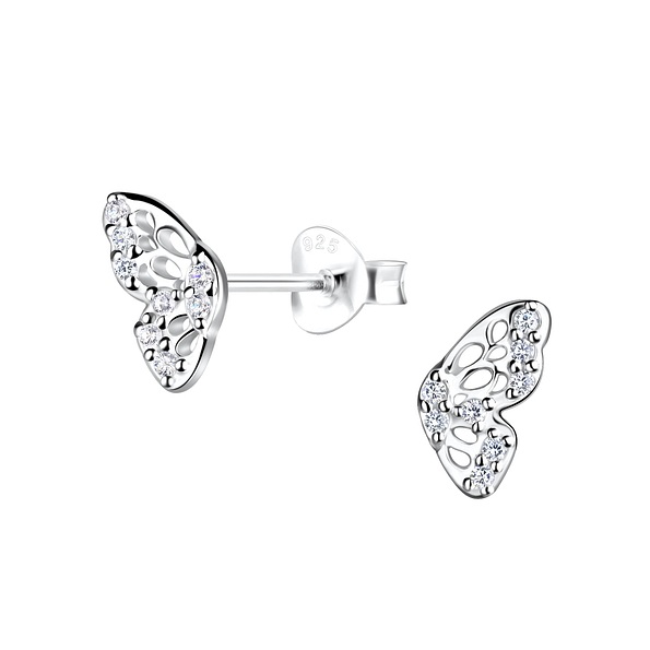 Wholesale Sterling Silver Butterfly Ear Studs - JD19503