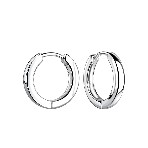 Wholesale 15mm Sterling Silver Huggie Earrings - JD19540