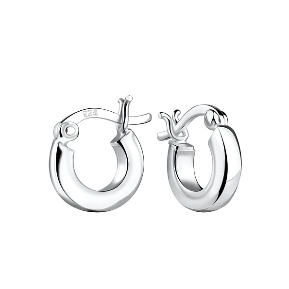 Wholesale 10mm Sterling Silver French Lock Ear Hoops - JD19519