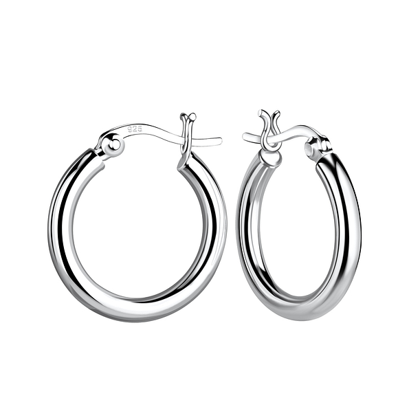 Wholesale 19mm Sterling Silver French Lock Ear Hoops - JD19538