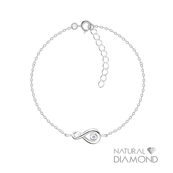 Wholesale Sterling Silver Infinity Bracelet With Natural Diamond - JD17062