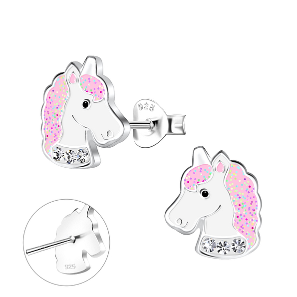 Wholesale Sterling Silver Unicorn Ear Studs - JD19692