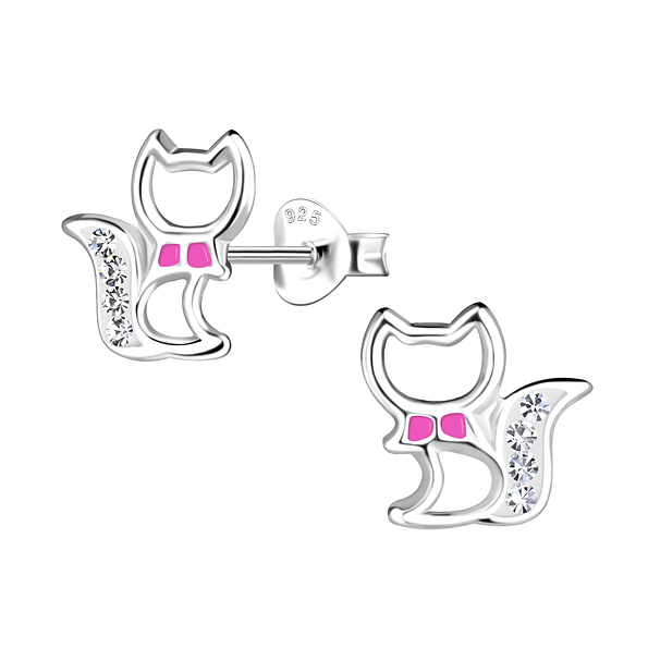 Wholesale Sterling Silver Cat Ear Studs - JD19689