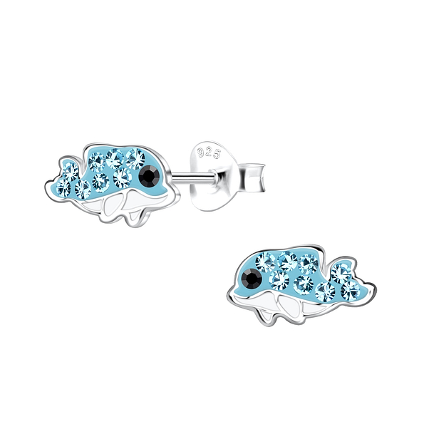 Wholesale Sterling Silver Dolphin Ear Studs - JD19630