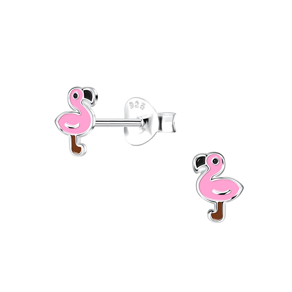 Wholesale Sterling Silver Flamingo Ear Studs - JD19634