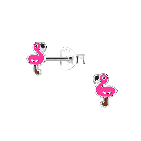 Wholesale Sterling Silver Flamingo Ear Studs - JD19636