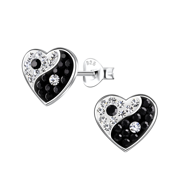 Wholesale Sterling Silver Heart Ear Studs - JD19881