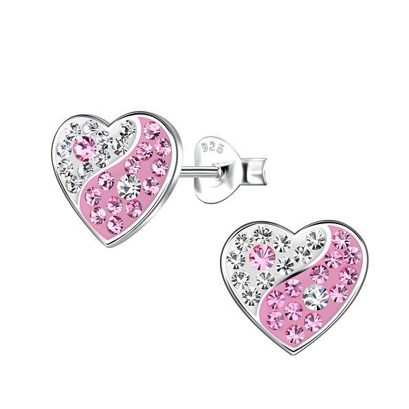 Wholesale Sterling Silver Heart Ear Studs - JD19883