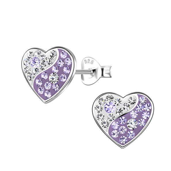 Wholesale Sterling Silver Heart Ear Studs - JD19882