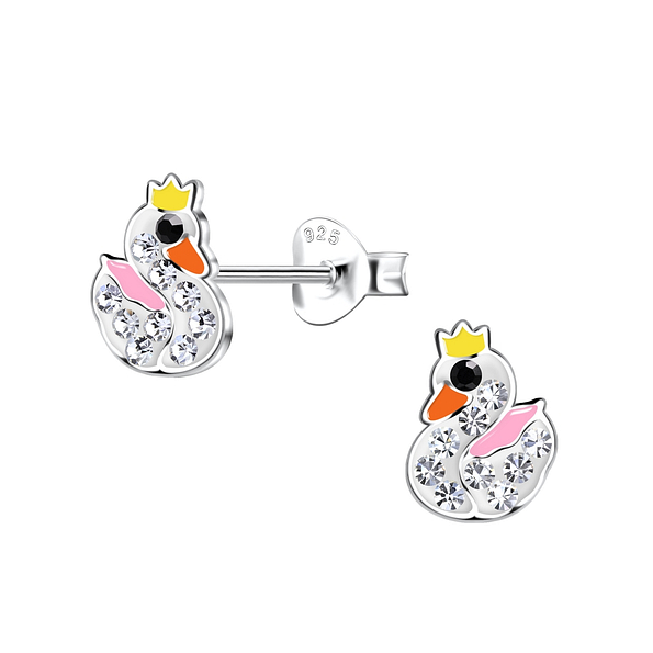 Wholesale Sterling Silver Swan Ear Studs - JD19909