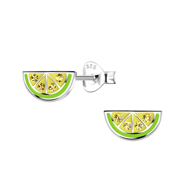 Wholesale Sterling Silver Lime Ear Studs - JD19893