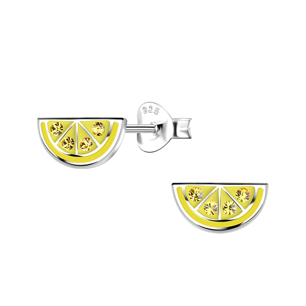 Wholesale Sterling Silver Lemon Ear Studs - JD19892