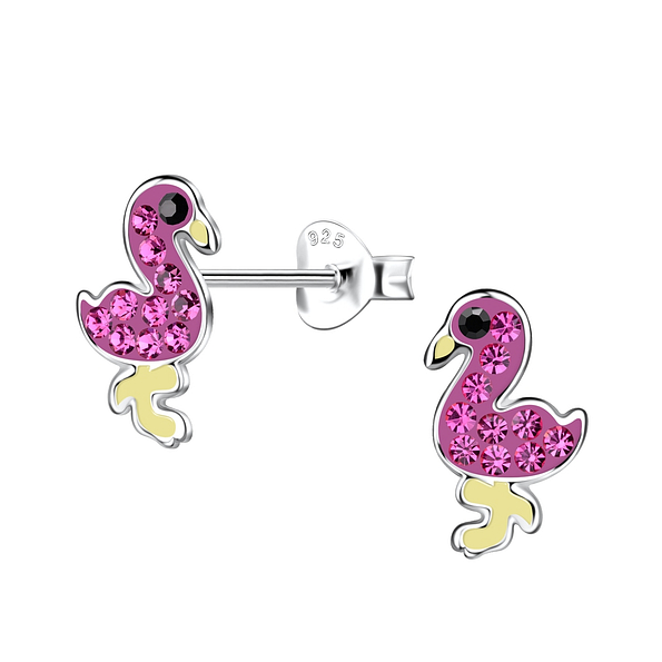 Wholesale Sterling Silver Flamingo Ear Studs - JD20008