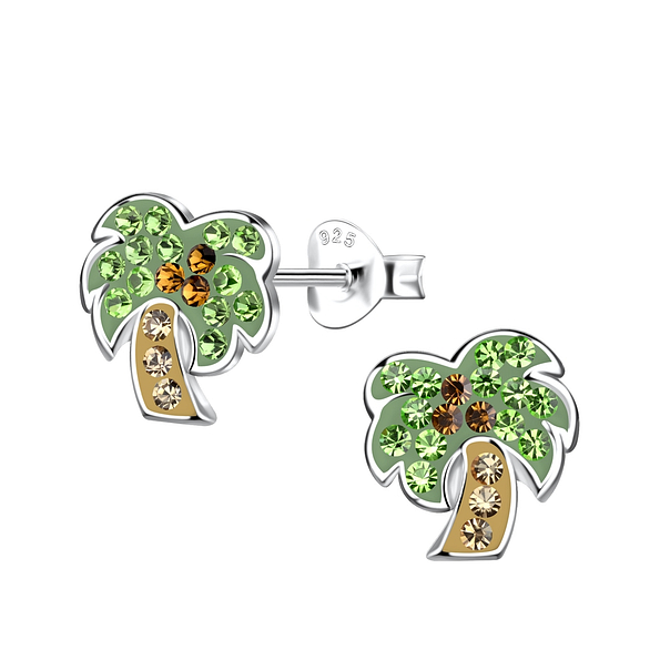 Wholesale Sterling Silver Coconut Tree Ear Studs - JD20049