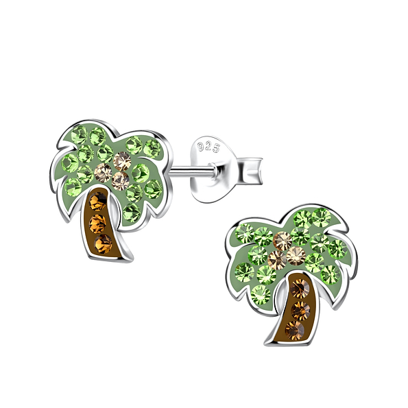 Wholesale Sterling Silver Coconut Tree Ear Studs - JD20048