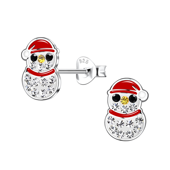 Wholesale Sterling Silver Snowman Ear Studs - JD20059