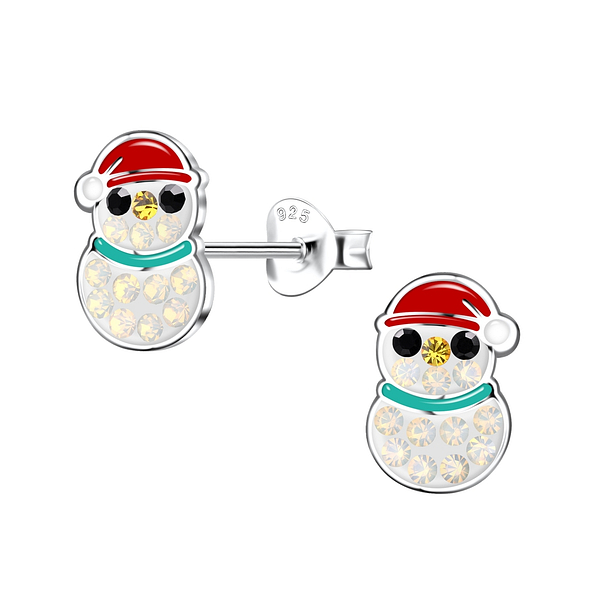 Wholesale Sterling Silver Snowman Ear Studs - JD20057