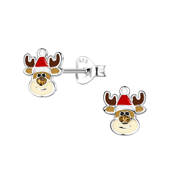 Wholesale Sterling Silver Reindeer Ear Studs - JD20074