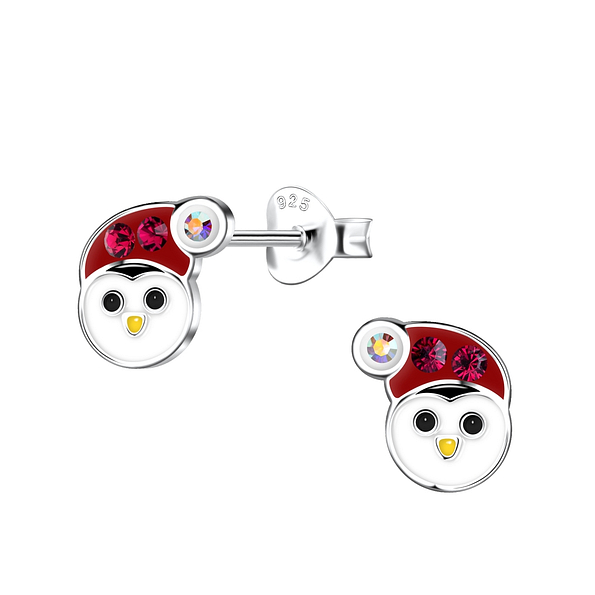 Wholesale Sterling Silver Penguin Ear Studs - JD20055