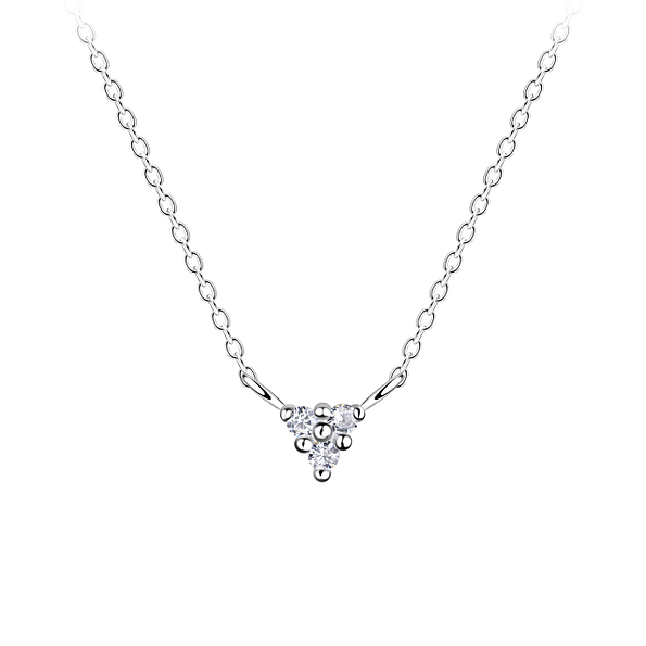 Wholesale Sterling Silver Triangle Necklace - JD19950