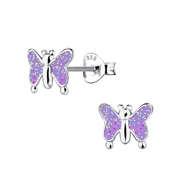 Wholesale Sterling Silver Butterfly Ear Studs - JD17932