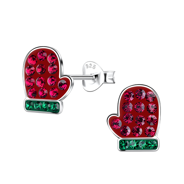 Wholesale Sterling Silver Christmas Glove Ear Studs - JD20092