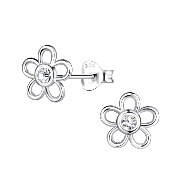 Wholesale Sterling Silver Flower Ear Studs - JD19923