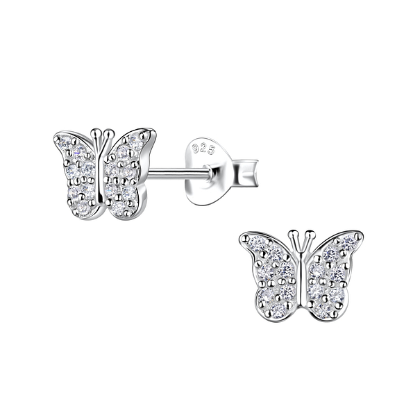 Wholesale Sterling Silver Butterfly Ear Studs - JD20148