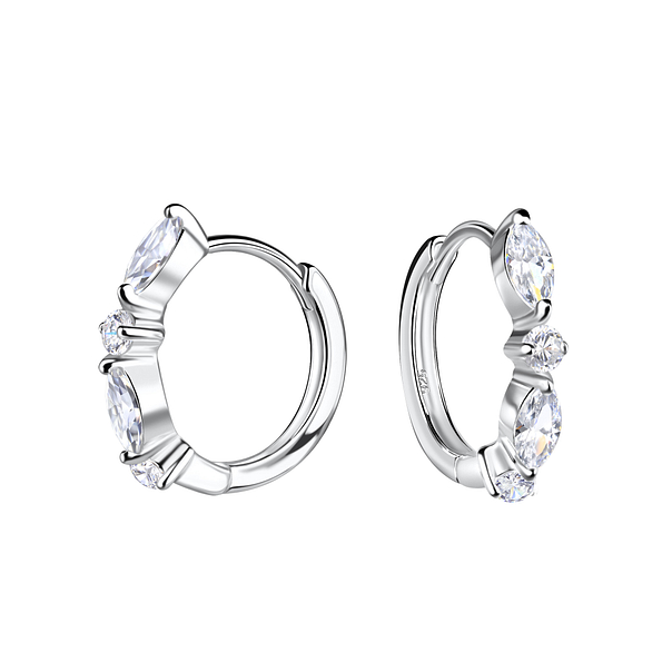 Wholesale Sterling Silver Geometric Huggie Earrings - JD19507