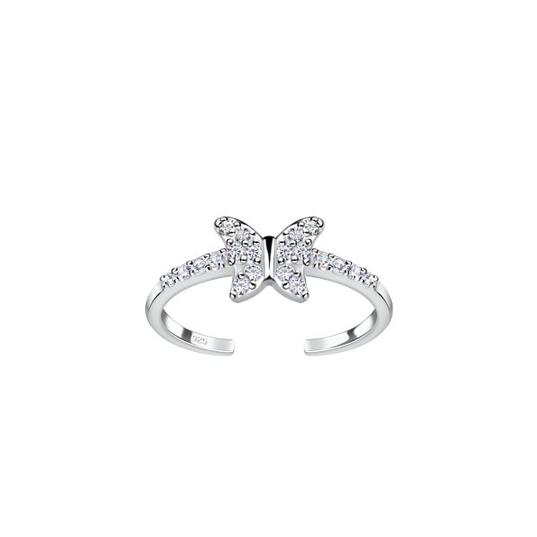 Wholesale Sterling Silver Butterfly Toe Ring - JD19775