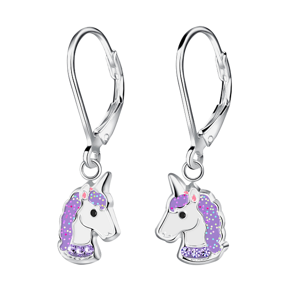 Wholesale Sterling Silver Unicorn Lever Back Earrings - JD17816