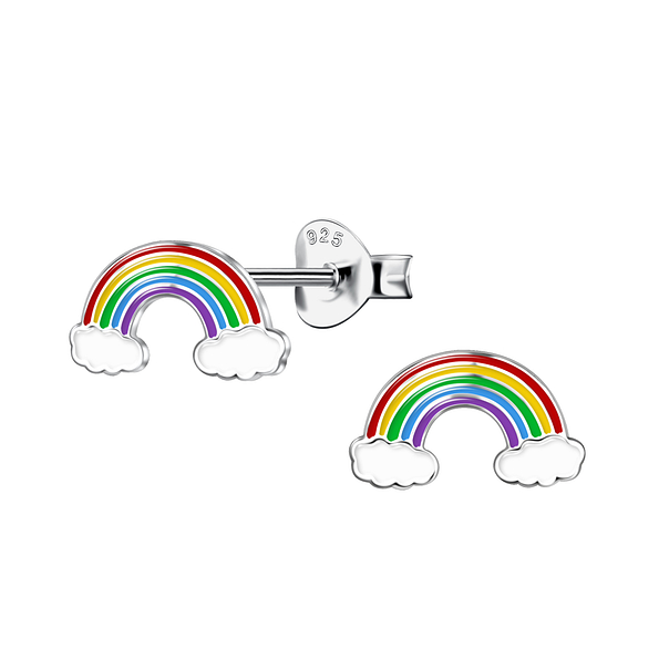 Wholesale Sterling Silver Rainbow Ear Studs - JD20152