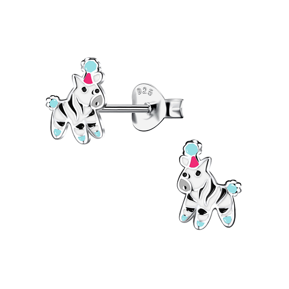 Wholesale Sterling Silver Zebra Ear Studs - JD20127