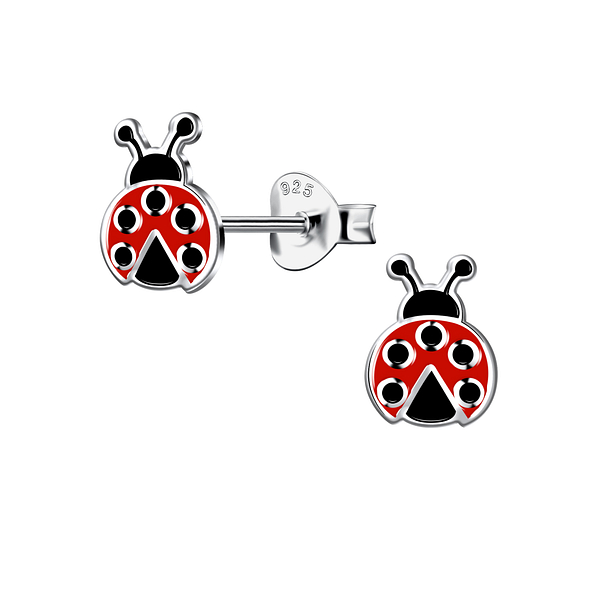 Wholesale Sterling Silver Ladybug Ear Studs - JD20128