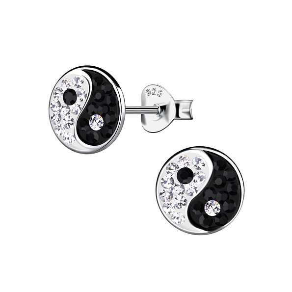 Wholesale Sterling Silver Yin Yang Ear Studs - JD20136