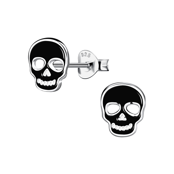 Wholesale Sterling Silver Skull Ear Studs - JD20137