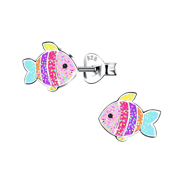 Wholesale Sterling Silver Fish Ear Studs - JD17874