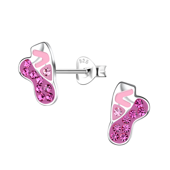 Wholesale Sterling Silver Ballerina Shoe Ear Studs - JD20290