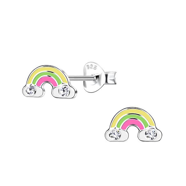 Wholesale Sterling Silver Rainbow Ear Studs - JD20282