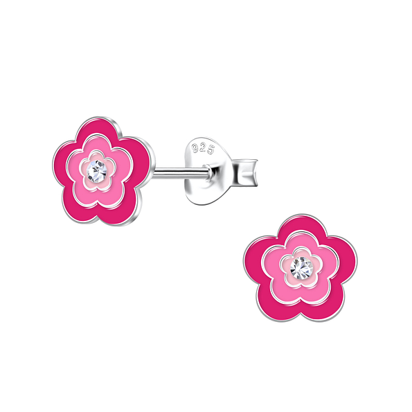 Wholesale Sterling Silver Flower Ear Studs - JD20302