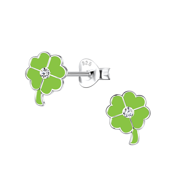 Wholesale Sterling Silver Clover Ear Studs - JD20296