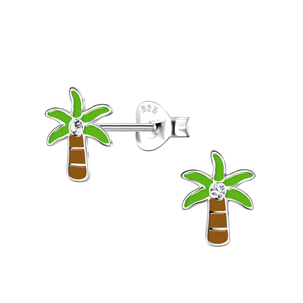 Wholesale Sterling Silver Palm Tree Ear Studs - JD20306