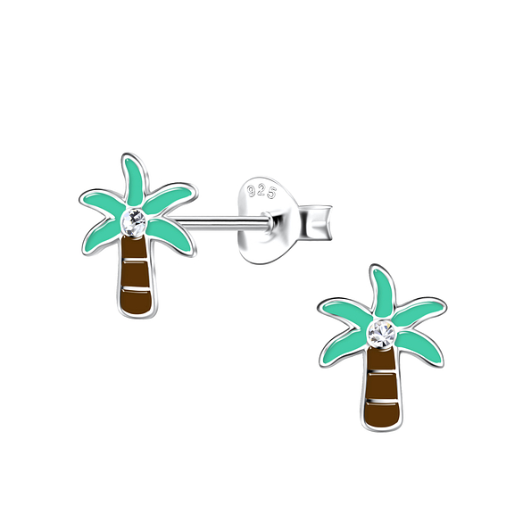 Wholesale Sterling Silver Palm Tree Ear Studs - JD20307