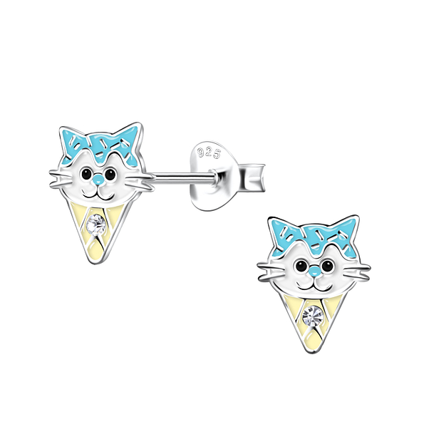 Wholesale Sterling Silver Cat Ice Cream Ear Studs - JD20380