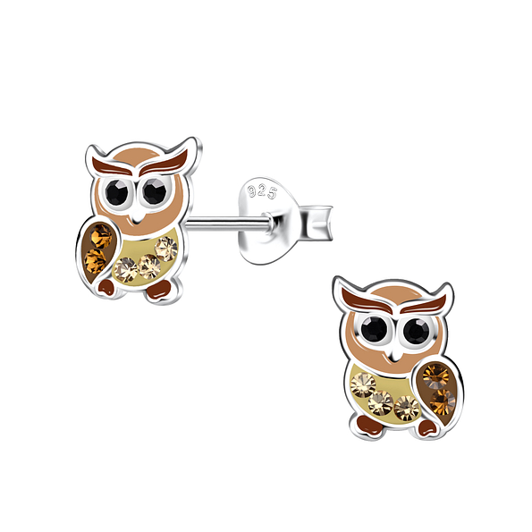 Wholesale Sterling Silver Owl Ear Studs - JD20367