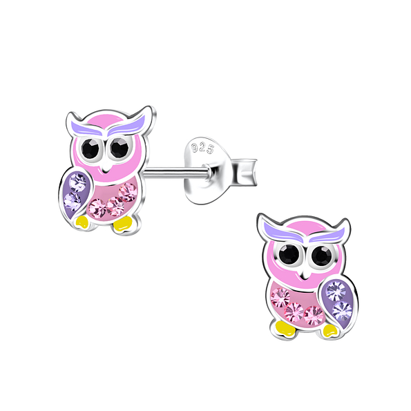 Wholesale Sterling Silver Owl Ear Studs - JD20368