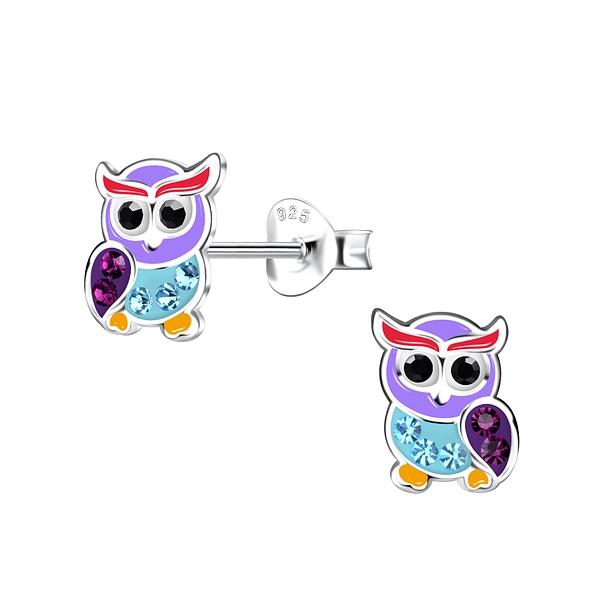 Wholesale Sterling Silver Owl Ear Studs - JD20369